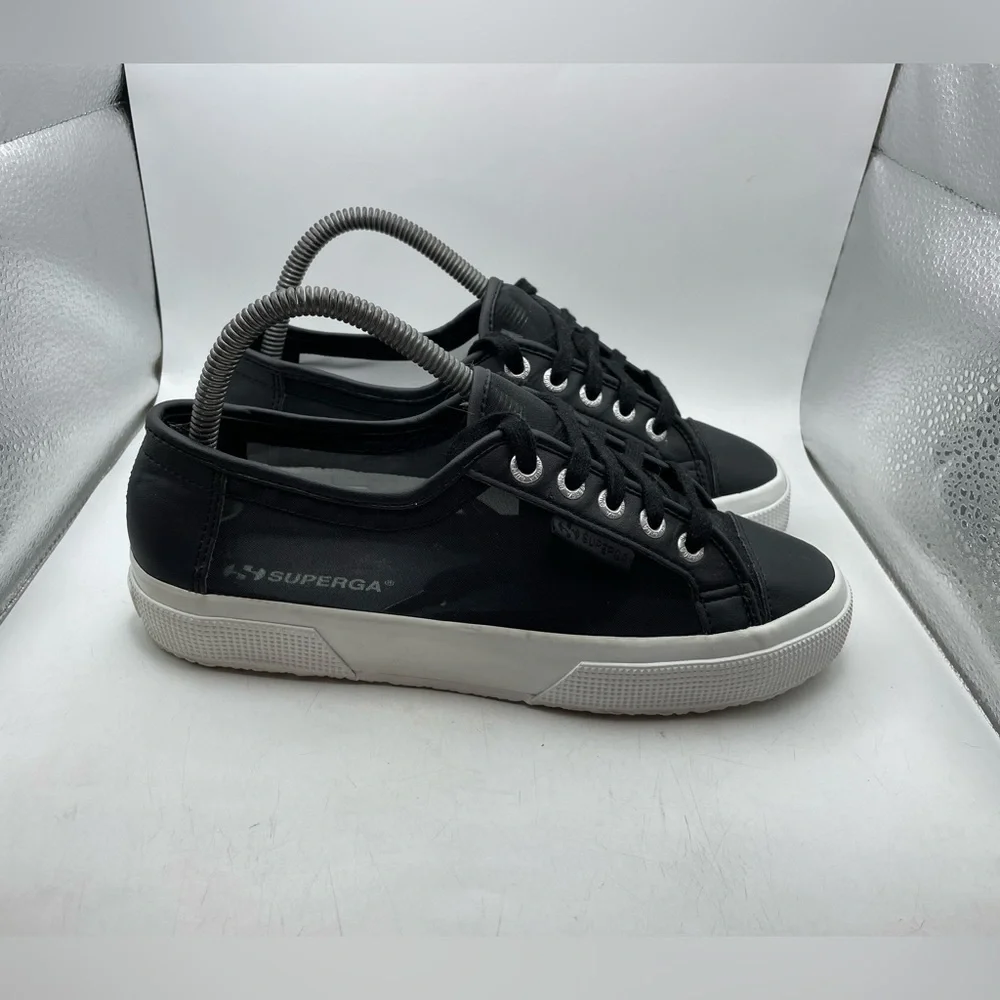 Superga womens Black mesh see through Sneakers size EU 38